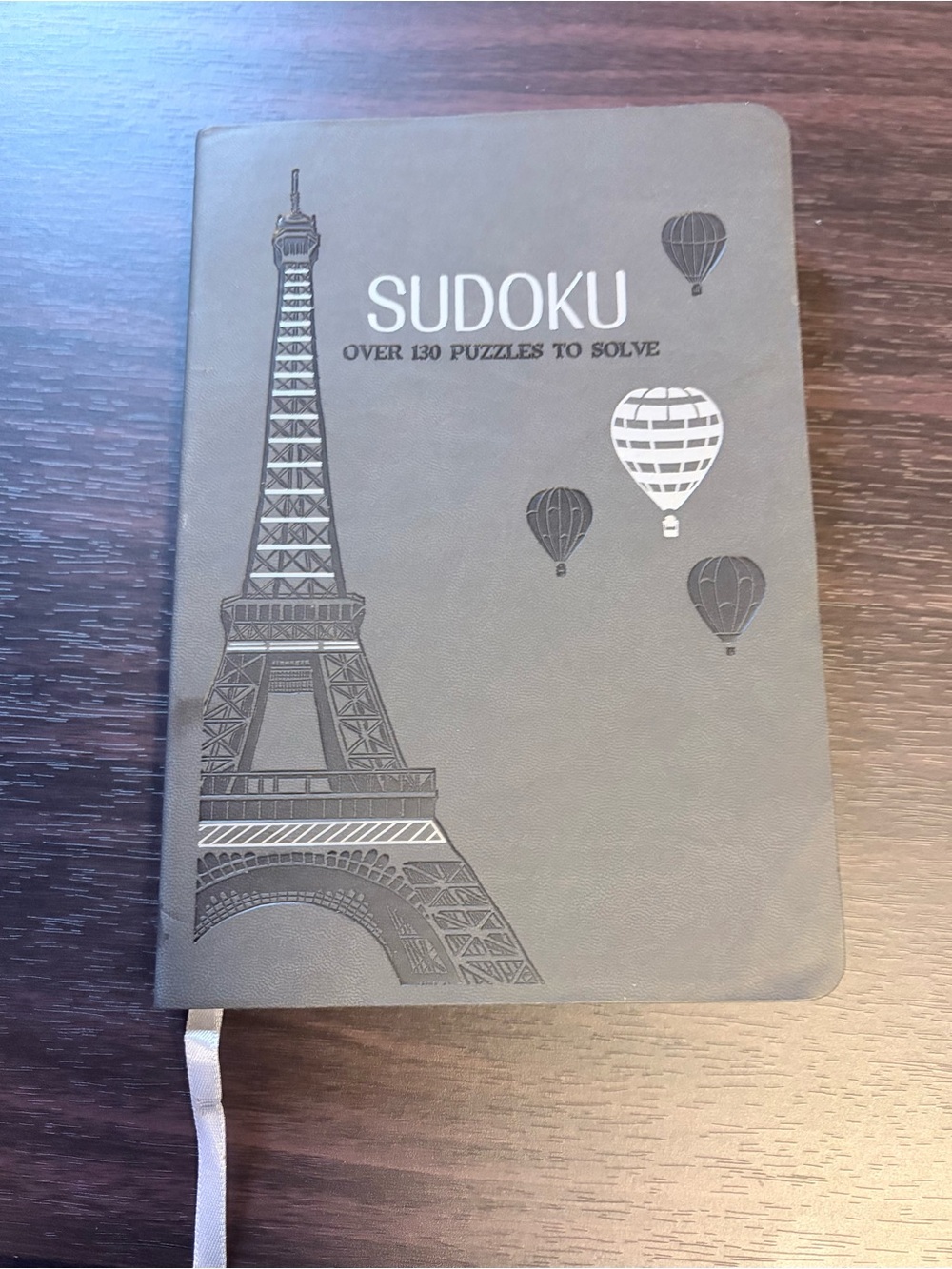 Sudoku Puzzle Journal - Gray Eiffel Tower Cover